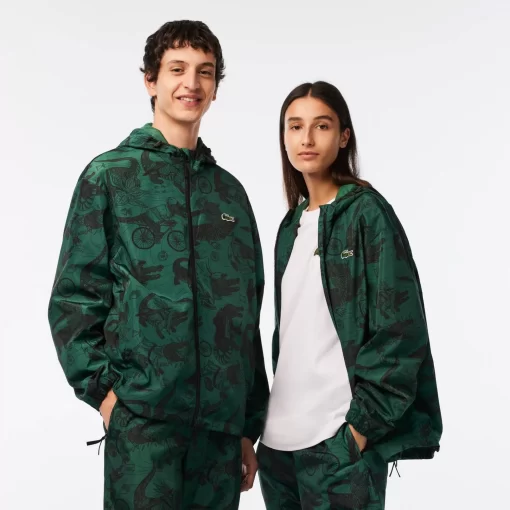 Lacoste Jacken & Mäntel>Unisex X Netflix Kapuzenjacke Mit Aufdruck Weis C50