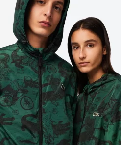 Lacoste Jacken & Mäntel>Unisex X Netflix Kapuzenjacke Mit Aufdruck Weis C50