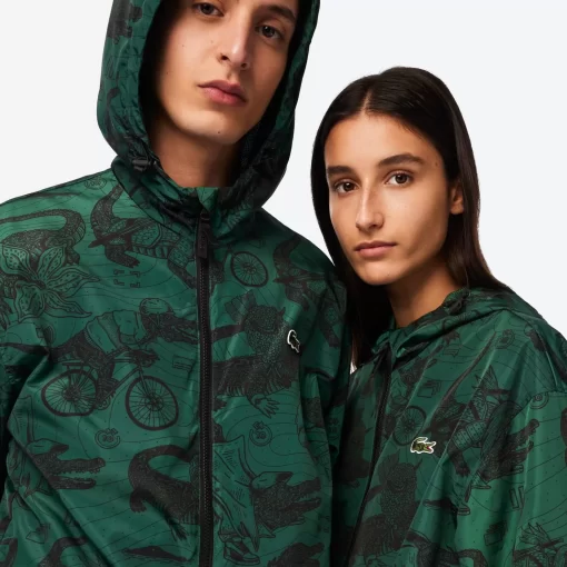 Lacoste Jacken & Mäntel>Unisex X Netflix Kapuzenjacke Mit Aufdruck Weis C50