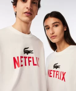 Lacoste T-Shirts>Unisex X Netflix T-Shirt Aus Bio-Baumwolle Weis 70V