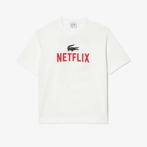 Lacoste T-Shirts>Unisex X Netflix T-Shirt Aus Bio-Baumwolle Weis 70V