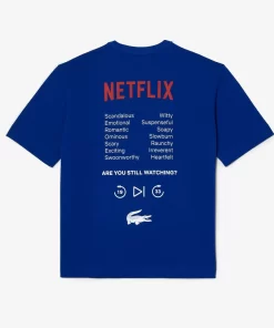 Lacoste T-Shirts>Unisex X Netflix T-Shirt Aus Bio-Baumwolle Kobaltblau Jq0