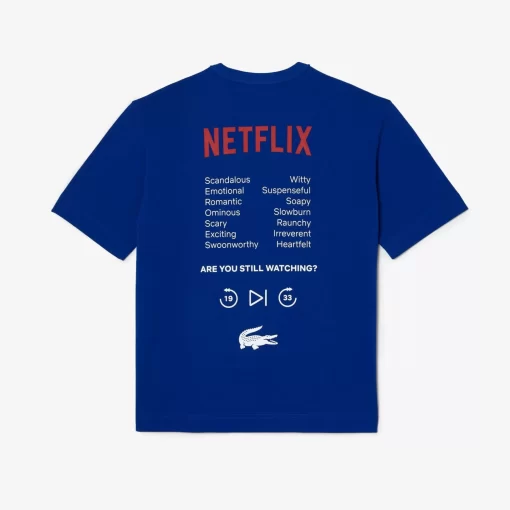 Lacoste T-Shirts>Unisex X Netflix T-Shirt Aus Bio-Baumwolle Kobaltblau Jq0