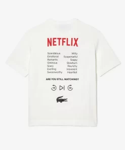 Lacoste T-Shirts>Unisex X Netflix T-Shirt Aus Bio-Baumwolle Weis 70V