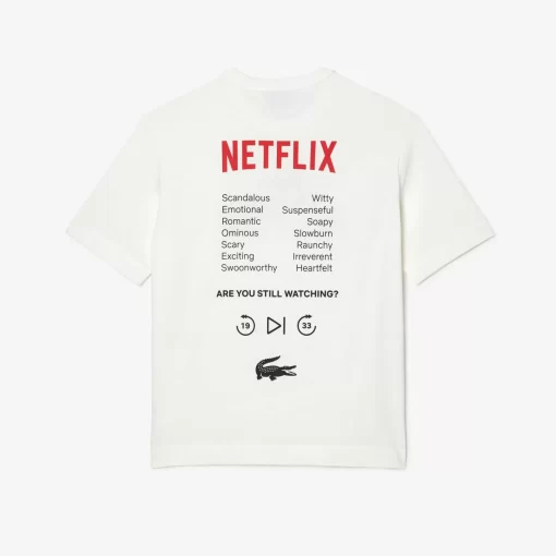 Lacoste T-Shirts>Unisex X Netflix T-Shirt Aus Bio-Baumwolle Weis 70V