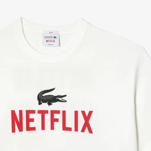 Lacoste T-Shirts>Unisex X Netflix T-Shirt Aus Bio-Baumwolle Weis 70V