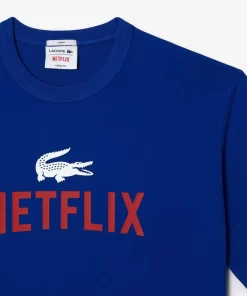 Lacoste T-Shirts>Unisex X Netflix T-Shirt Aus Bio-Baumwolle Kobaltblau Jq0