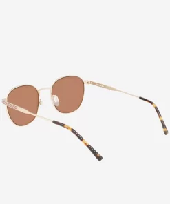 Lacoste Sonnenbrillen>Unisex Ovale Sonnenbrille Aus Metall Matte Gold 710