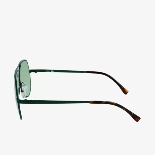 Lacoste Sonnenbrillen>Unisex Signature 101 Pilot-Sonnenbrille Aus Metall Matte Green 301