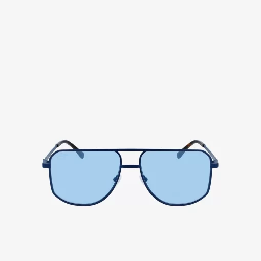 Lacoste Sonnenbrillen>Unisex Signature 101 Sonnenbrille Aus Metall Matte Blue 401