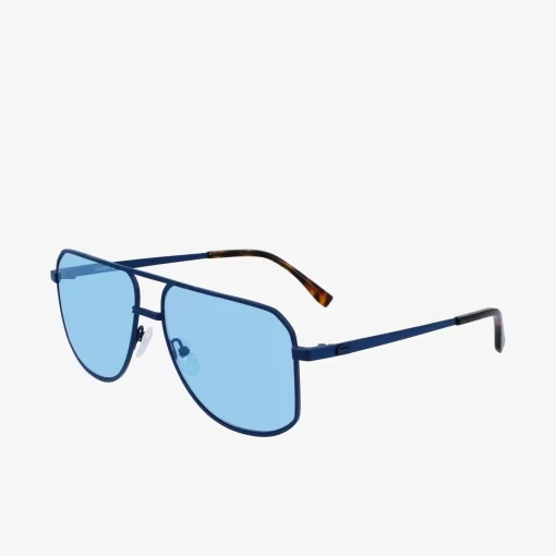 Lacoste Sonnenbrillen>Unisex Signature 101 Sonnenbrille Aus Metall Matte Blue 401