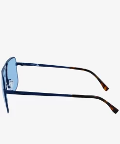 Lacoste Sonnenbrillen>Unisex Signature 101 Sonnenbrille Aus Metall Matte Blue 401