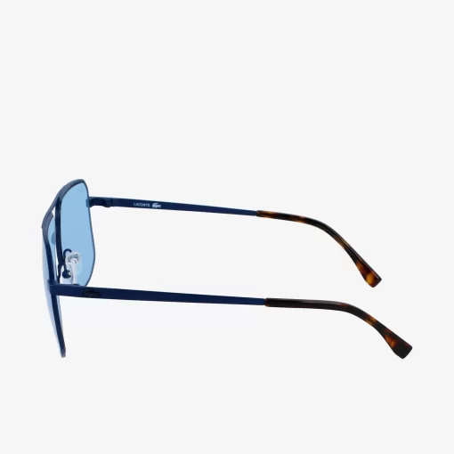 Lacoste Sonnenbrillen>Unisex Signature 101 Sonnenbrille Aus Metall Matte Blue 401