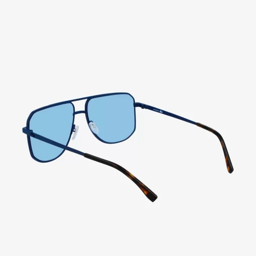 Lacoste Sonnenbrillen>Unisex Signature 101 Sonnenbrille Aus Metall Matte Blue 401