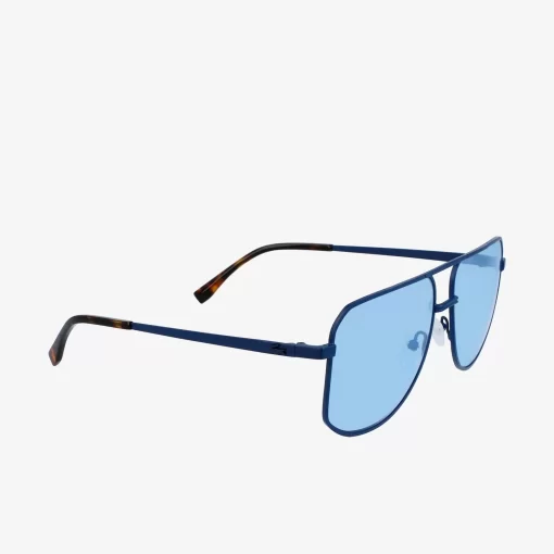 Lacoste Sonnenbrillen>Unisex Signature 101 Sonnenbrille Aus Metall Matte Blue 401