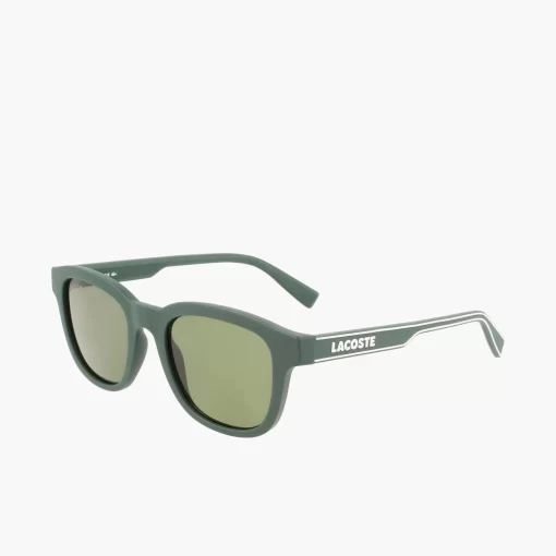 Lacoste Sonnenbrillen>Unisex Sonnenbrille Mit Eckigem Kunststoffrahmen Matte Green 301