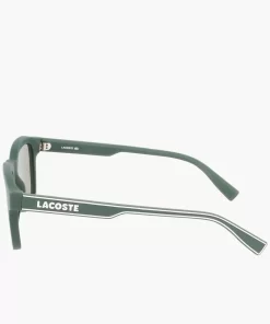 Lacoste Sonnenbrillen>Unisex Sonnenbrille Mit Eckigem Kunststoffrahmen Matte Green 301