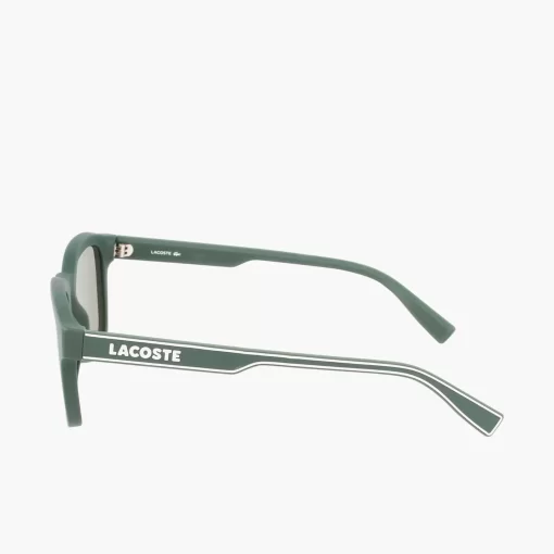 Lacoste Sonnenbrillen>Unisex Sonnenbrille Mit Eckigem Kunststoffrahmen Matte Green 301