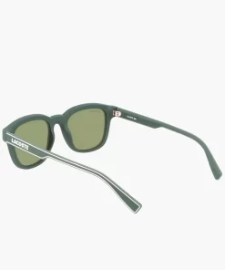 Lacoste Sonnenbrillen>Unisex Sonnenbrille Mit Eckigem Kunststoffrahmen Matte Green 301