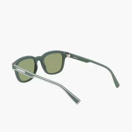 Lacoste Sonnenbrillen>Unisex Sonnenbrille Mit Eckigem Kunststoffrahmen Matte Green 301