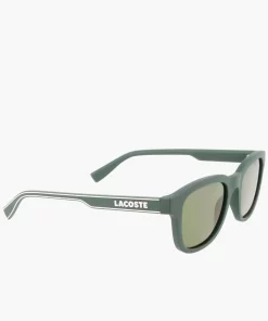 Lacoste Sonnenbrillen>Unisex Sonnenbrille Mit Eckigem Kunststoffrahmen Matte Green 301