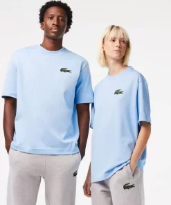 Lacoste T-Shirts>Unisex T-Shirt Aus Bio-Baumwolle Mit Grosem Krokodil Pastellblau Hbp