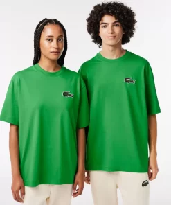 Lacoste T-Shirts>Unisex T-Shirt Aus Bio-Baumwolle Mit Grosem Krokodil Grun Siw