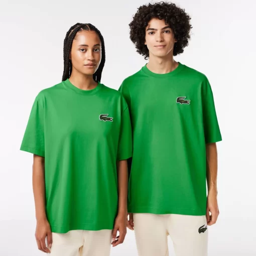 Lacoste T-Shirts>Unisex T-Shirt Aus Bio-Baumwolle Mit Grosem Krokodil Grun Siw