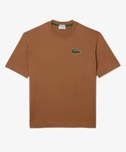 Lacoste T-Shirts>Unisex T-Shirt Aus Bio-Baumwolle Mit Grosem Krokodil Hellbraun Lfa