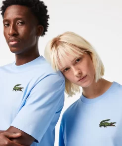 Lacoste T-Shirts>Unisex T-Shirt Aus Bio-Baumwolle Mit Grosem Krokodil Pastellblau Hbp