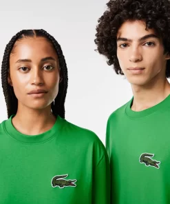 Lacoste T-Shirts>Unisex T-Shirt Aus Bio-Baumwolle Mit Grosem Krokodil Grun Siw