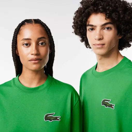 Lacoste T-Shirts>Unisex T-Shirt Aus Bio-Baumwolle Mit Grosem Krokodil Grun Siw