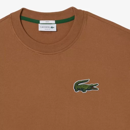 Lacoste T-Shirts>Unisex T-Shirt Aus Bio-Baumwolle Mit Grosem Krokodil Hellbraun Lfa