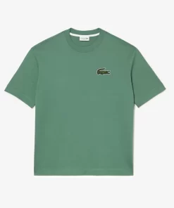 Lacoste T-Shirts>Unisex T-Shirt Aus Bio-Baumwolle Mit Grosem Krokodil Khaki Grun Kx5