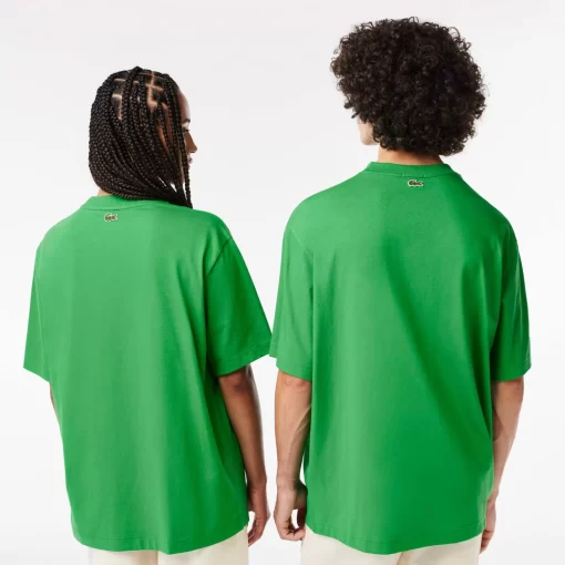 Lacoste T-Shirts>Unisex T-Shirt Aus Bio-Baumwolle Mit Grosem Krokodil Grun Siw