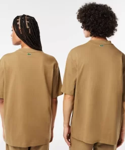 Lacoste T-Shirts>Unisex T-Shirt Aus Bio-Baumwolle Mit Grosem Krokodil Braun Six