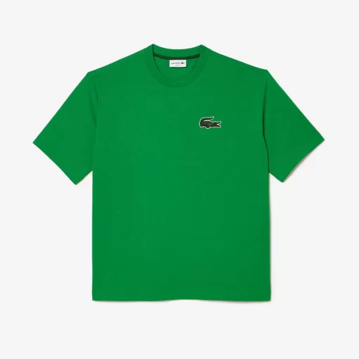 Lacoste T-Shirts>Unisex T-Shirt Aus Bio-Baumwolle Mit Grosem Krokodil Grun Siw