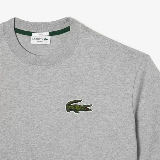 Lacoste T-Shirts>Unisex T-Shirt Aus Bio-Baumwolle Mit Grosem Krokodil Heidekraut Grau Cca