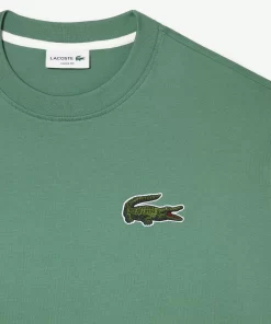 Lacoste T-Shirts>Unisex T-Shirt Aus Bio-Baumwolle Mit Grosem Krokodil Khaki Grun Kx5