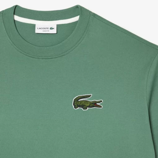 Lacoste T-Shirts>Unisex T-Shirt Aus Bio-Baumwolle Mit Grosem Krokodil Khaki Grun Kx5