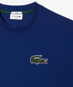 Lacoste T-Shirts>Unisex T-Shirt Aus Bio-Baumwolle Mit Grosem Krokodil Navy Blau F9F