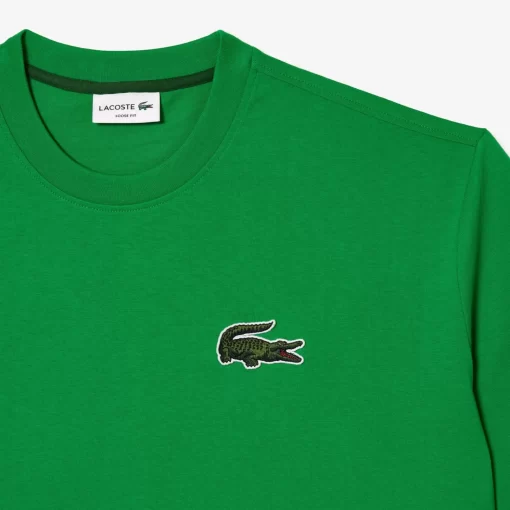 Lacoste T-Shirts>Unisex T-Shirt Aus Bio-Baumwolle Mit Grosem Krokodil Grun Siw