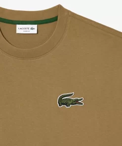 Lacoste T-Shirts>Unisex T-Shirt Aus Bio-Baumwolle Mit Grosem Krokodil Braun Six