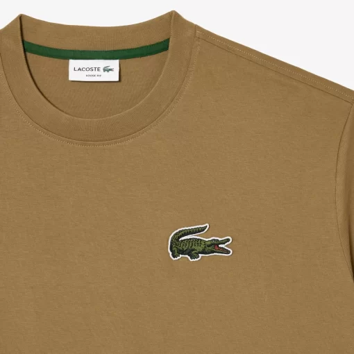 Lacoste T-Shirts>Unisex T-Shirt Aus Bio-Baumwolle Mit Grosem Krokodil Braun Six