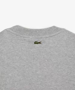 Lacoste T-Shirts>Unisex T-Shirt Aus Bio-Baumwolle Mit Grosem Krokodil Heidekraut Grau Cca