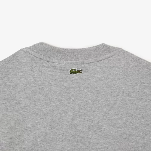 Lacoste T-Shirts>Unisex T-Shirt Aus Bio-Baumwolle Mit Grosem Krokodil Heidekraut Grau Cca