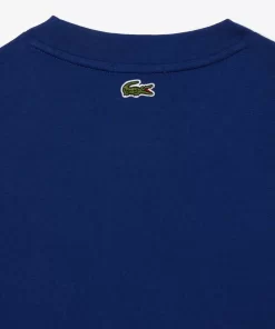 Lacoste T-Shirts>Unisex T-Shirt Aus Bio-Baumwolle Mit Grosem Krokodil Navy Blau F9F