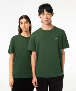 Lacoste T-Shirts>Unisex T-Shirt Aus Bio-Baumwollfleece Dunkelgrun Smi