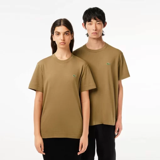 Lacoste T-Shirts>Unisex T-Shirt Aus Bio-Baumwollfleece Braun Six