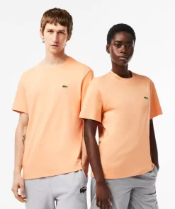 Lacoste T-Shirts>Unisex T-Shirt Aus Bio-Baumwollfleece Hell Orange Heb